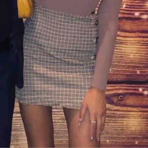 H&M Twill Checked Skirt